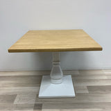 Side Pedestal Natural-White Wood Table
