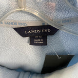 Lands' End Women's Size M Light Blue Solid Zip Mock Neck Fleece