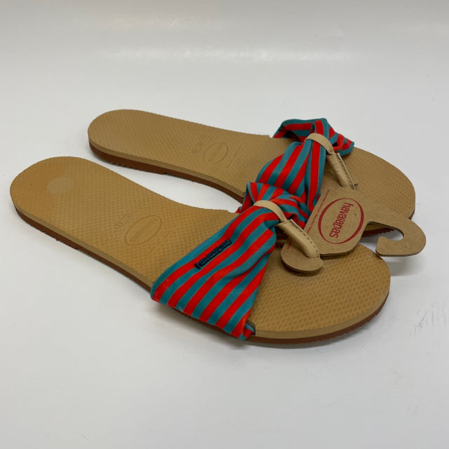 Havaianas Size 10 Tan-Multi Stripe Flip Flop Sandals – Treasures Upscale  Consignment