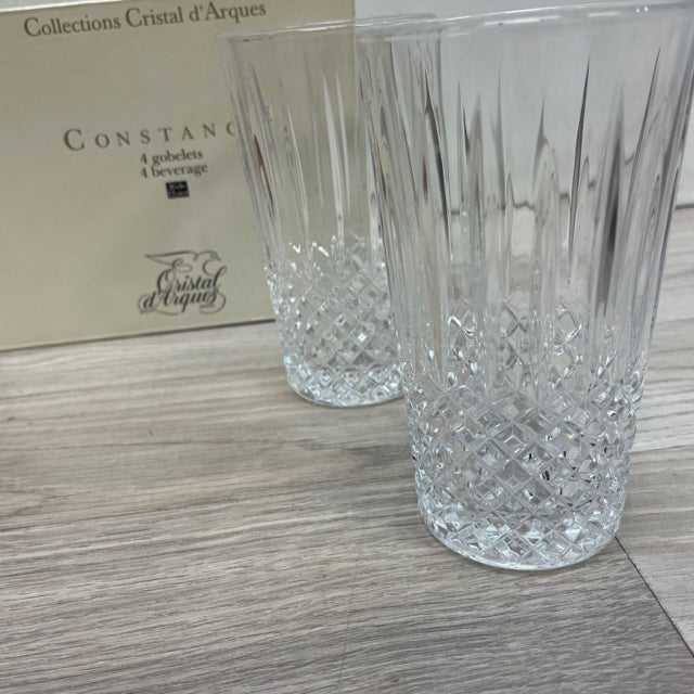 Set of 4 Cristal D'Arques Goblets Clear Crystal Glassware