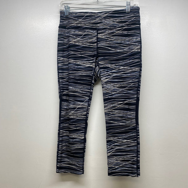 Lululemon Leggings High Rise Capri/Crop w Cutouts Pocket Raw Hem Steel Blue  2
