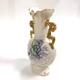 White-Multi Porcelain Vase - Single handle