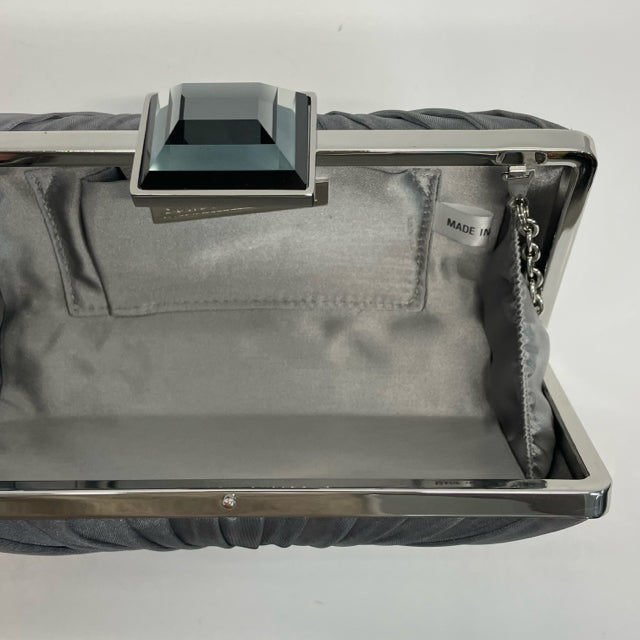 Sondra Roberts Silver Solid Clam Shell Handbag