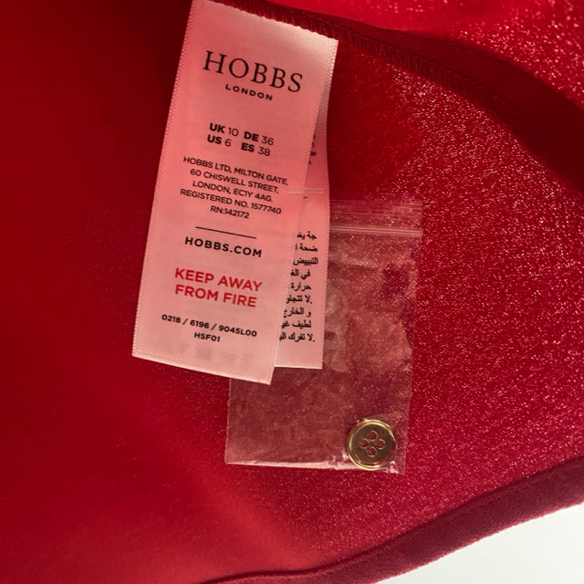 Hobbs Size 6-S Women's Red Solid Blouse