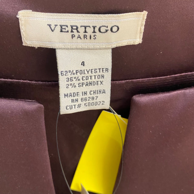 Vertigo Women's Size 4-S Plum Solid Peplum Sleeveless Top