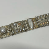 Sterling Silver, 14K Gold and Pearl  Bracelet by Jerry Gran