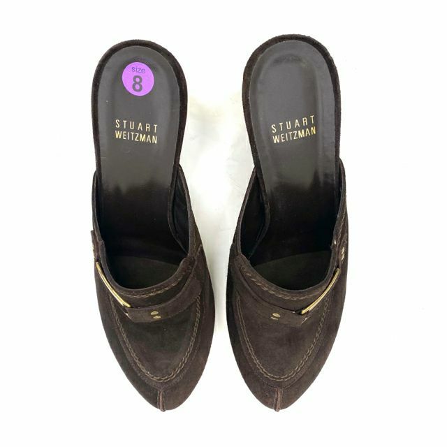 Stuart Weitzman Size 8 Women's Brown Solid High Heel - Mules Shoes