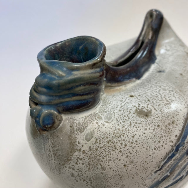 Gray Signed  Pottery Vase