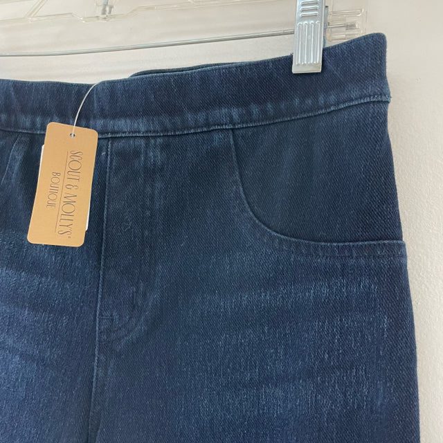 Spanx Size M- (6-8) Women's Blue Pull on Jeanish Ankle Legging Jeans