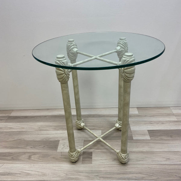 Off White Iron Side Table