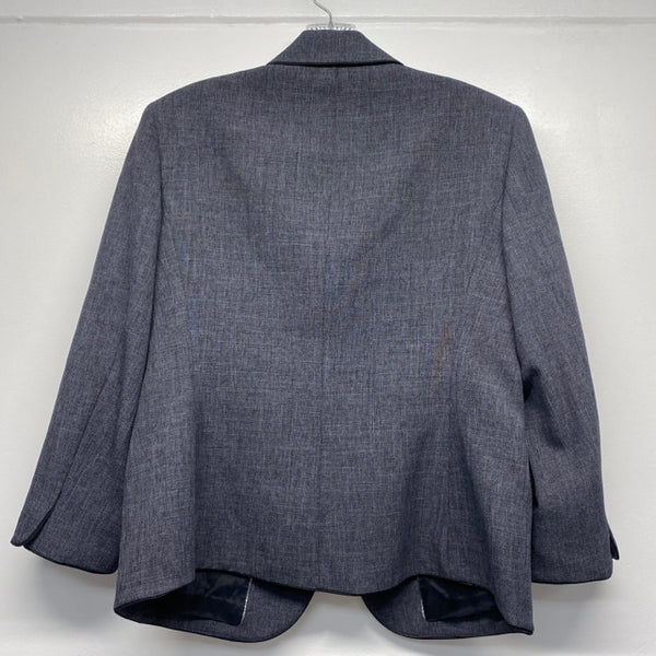 Ann Klein Women's Size 10-M Blue Tweed Single Button Jacket