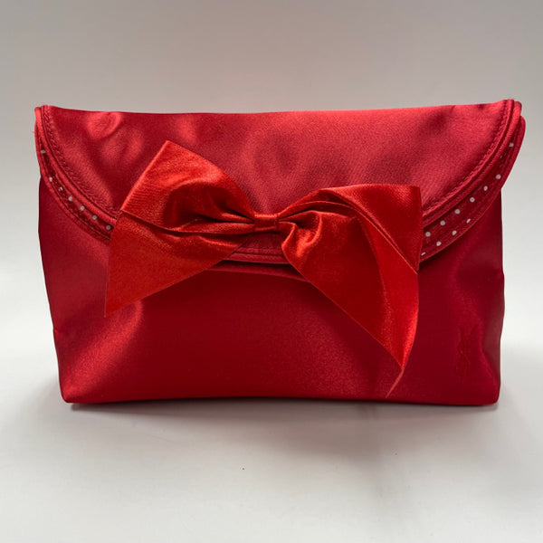 Yves Saint Laurent Red Satin Solid Makeup - Organizer Bag