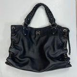 Michael Kors Black Leather Pebbled Hobo Handbag