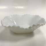 Bowl square milk glass