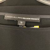 Linda Allard Ellen Tracy Women's Size L-14 Black Solid Blouse