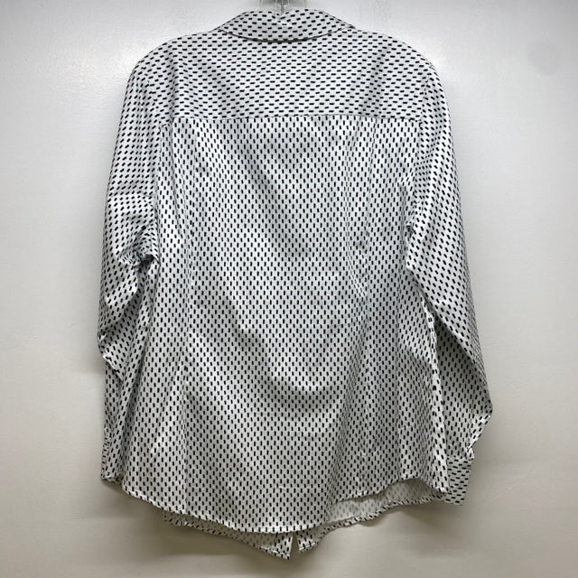 Lane Bryant Women's Size 2X-20 Black-White Pattern Button Down Shirt
