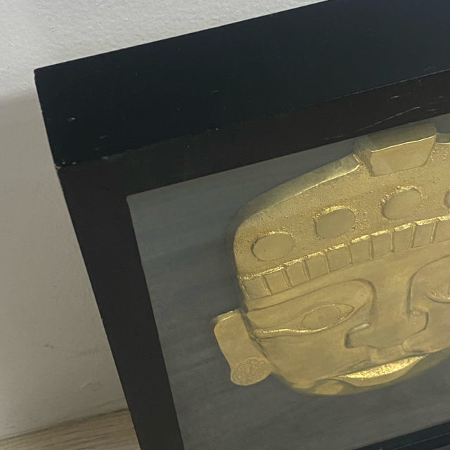 Brass Head Wall Decor in a Shadow Box