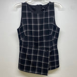 White House Black Market Women's Size S-6 Black-White Plaid Sleeveless Top