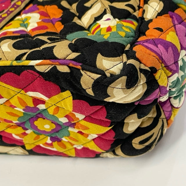 Vera Bradley Black-Multicolor Cotton Pattern Crossbody Handbag