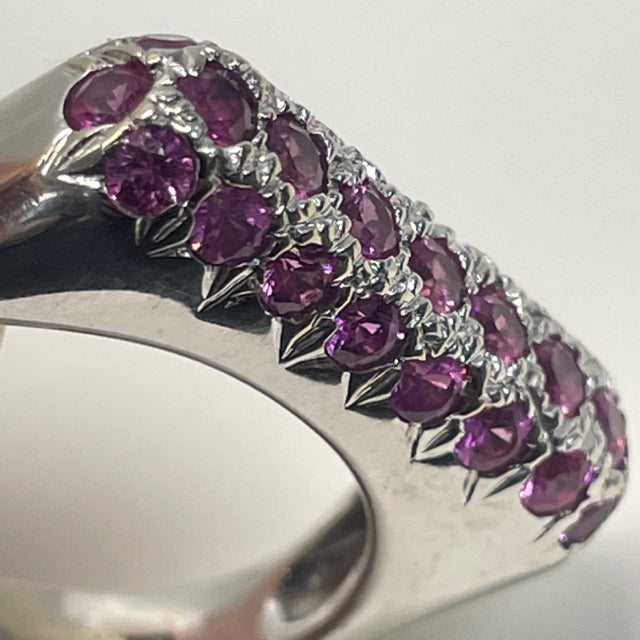 Donald Huber Silver-Pink Sapphire 18K 7 Ring