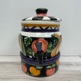 Vicki Carroll Black-Multi 3 Piece Ceramic Drink Dispenserwith Stand