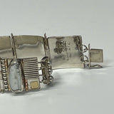 Sterling Silver, 14K Gold and Pearl  Bracelet by Jerry Gran