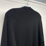 Marble Size L Women's Black Solid Single Button Sweater