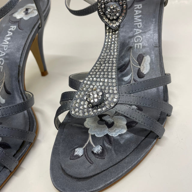 Rampage Size 9.5 Women's Gray Solid High Heel Strapy Sandals