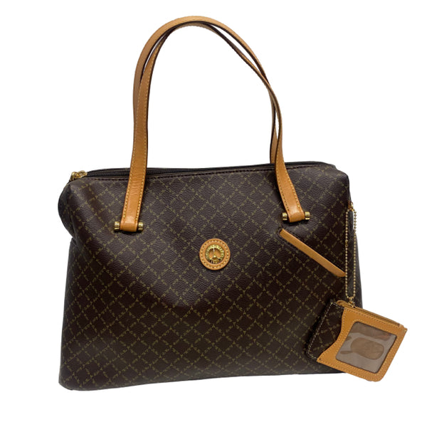 La Tour Eiffel Brown Leather Signature Satchel Handbag
