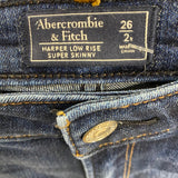 Abercrombie & Fitch Size 2 (26) Women's Blue Distressed Skinny Jeans