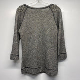 INC Size S-M Women's Gray Shimmer 3/4 Sleeve Long Sleeve Top