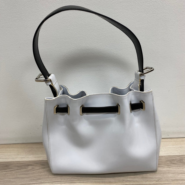 Beijo White Patent Leather Solid Faux Leather Shoulder Handbag