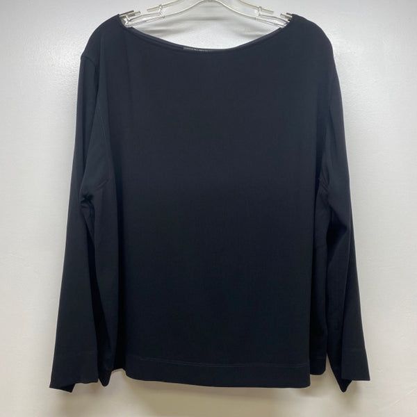 Linda Allard Ellen Tracy Women's Size L-14 Black Solid Blouse