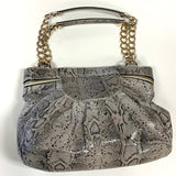 Betsey Johnson Tan-Black Leather Animal Print Satchel Handbag