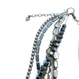 Silpada Necklace silver-black beads 5 strand