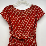 Yumi Size M-8/10 Women's Red-Multi Floral Cap Sleeve Dress