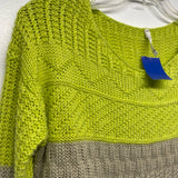 Willow & Clay Size S Women's Lime-Black Color Block Pullover Sweater