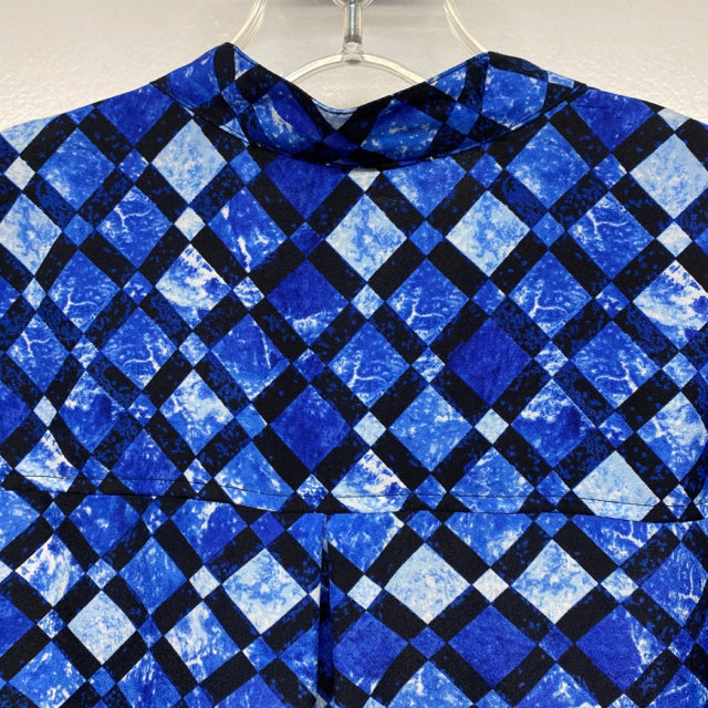 Michael Michael Kors Size S Women's Blue Geometric Tunic Blouse