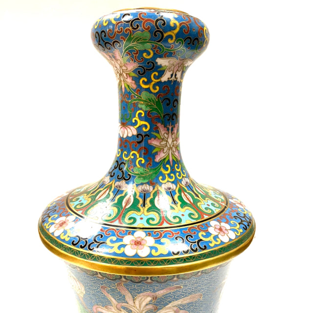 Light Blue-Multi Cloisonne Vase