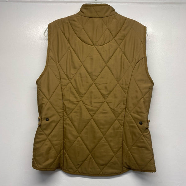 Barbour Women's Size 8-M Brown Solid Zip Up Vest