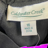 Coldwater Creek Women's Size 16 Black Solid Pull On Pants