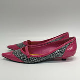Nine West Size 7.5 Women's Pink-Multi Patchwork Kitten Heel Shoes