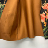 Tempo Paris Women's Size Xl Brown-Multi Botanical Open Front Coat