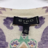 Etro Women's Size M-L Tan-Multi Pattern Knit Sleeveless Top
