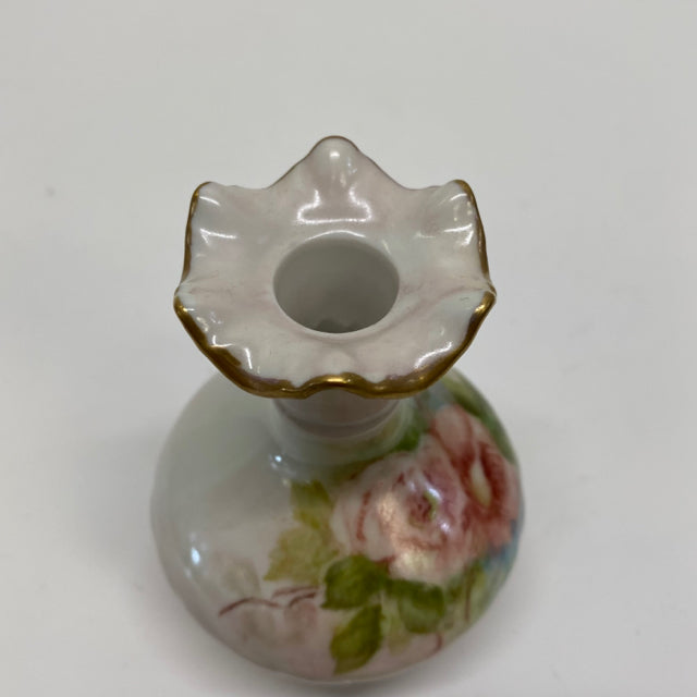 Limoge Heart Shaped Perfume Bottle Floral Handpainted by Emma Seitz