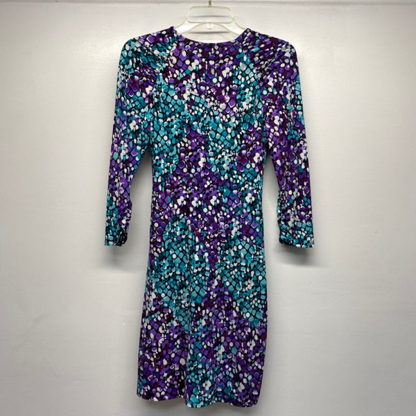 Laundry by Shelli Segal Size 4-S Women's Purple-Multicolor Pattern Dress