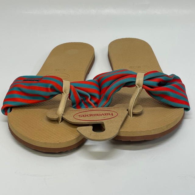 Havaianas Size 10 Tan-Multi Stripe Flip Flop Sandals – Treasures
