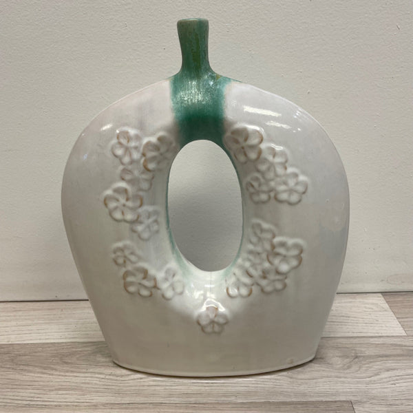 White-Green Ceramic Vase