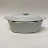 Trudeau White Porcelain Butter Dish with Lid
