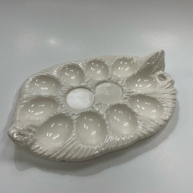 Ron Gordon Designs Off White Ceramic Egg Tray / Plate